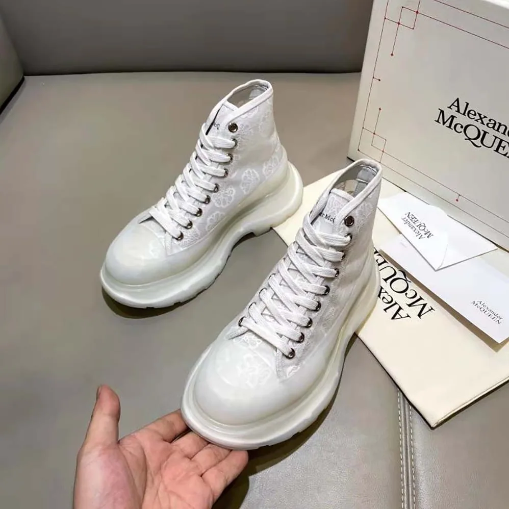 Alexander Mcqueen Tread Slick Boot for Women in White