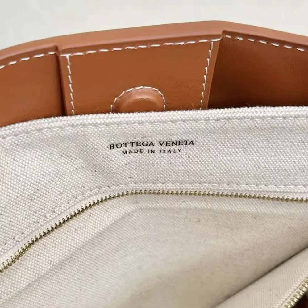 Bottega Veneta Small Andiamo in Calf Leather and Canvas for Women in Brown