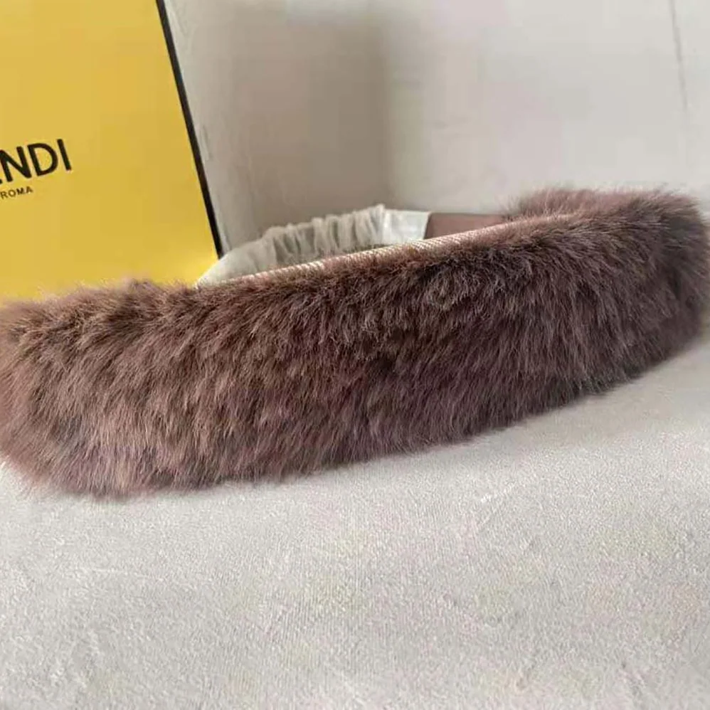Fendi O'Lock Swing Brown Houndstooth Wool and Fox Fur Pouch for Women Fendi O'Lock Swing Brown Houndstooth Wool and Fox Fur Pouch for Women