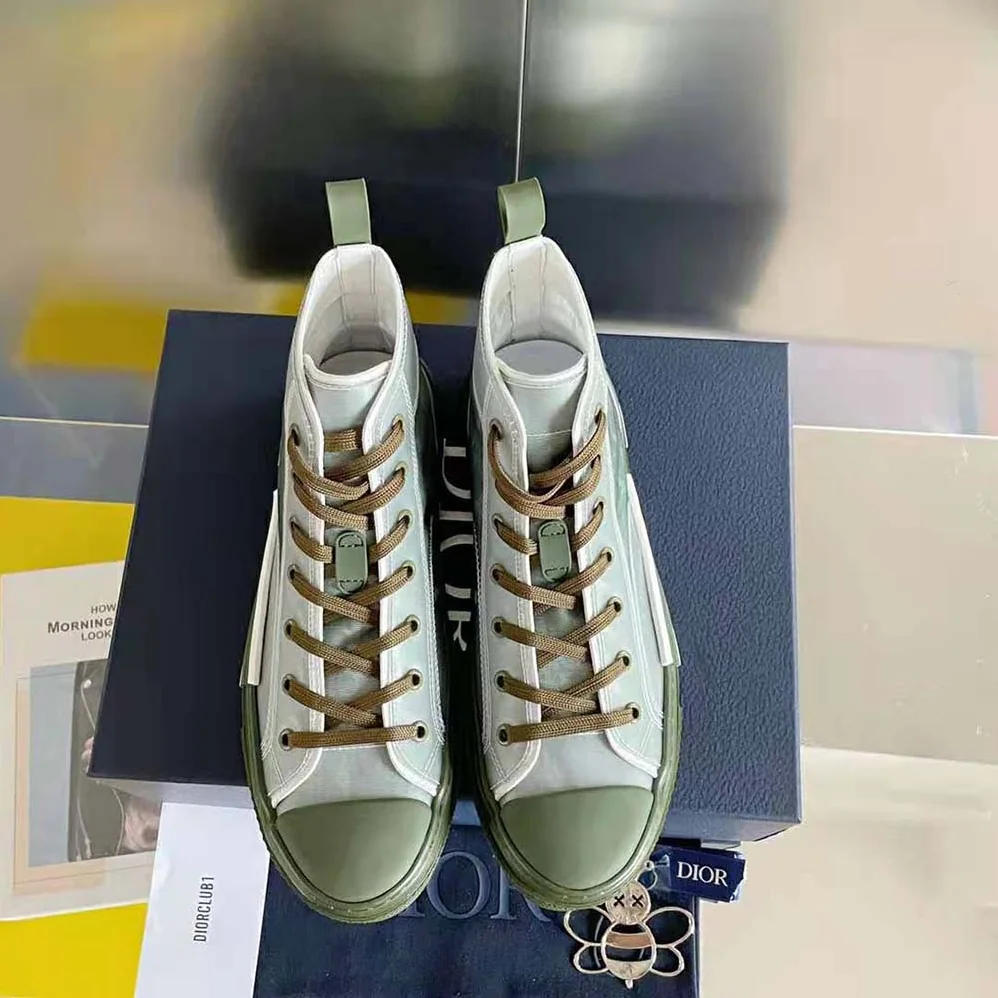 Dior B23 High-Top Sneaker Olive Dior Oblique Canvas for Men Dior B23 High-Top Sneaker Olive Dior Oblique Canvas for Men