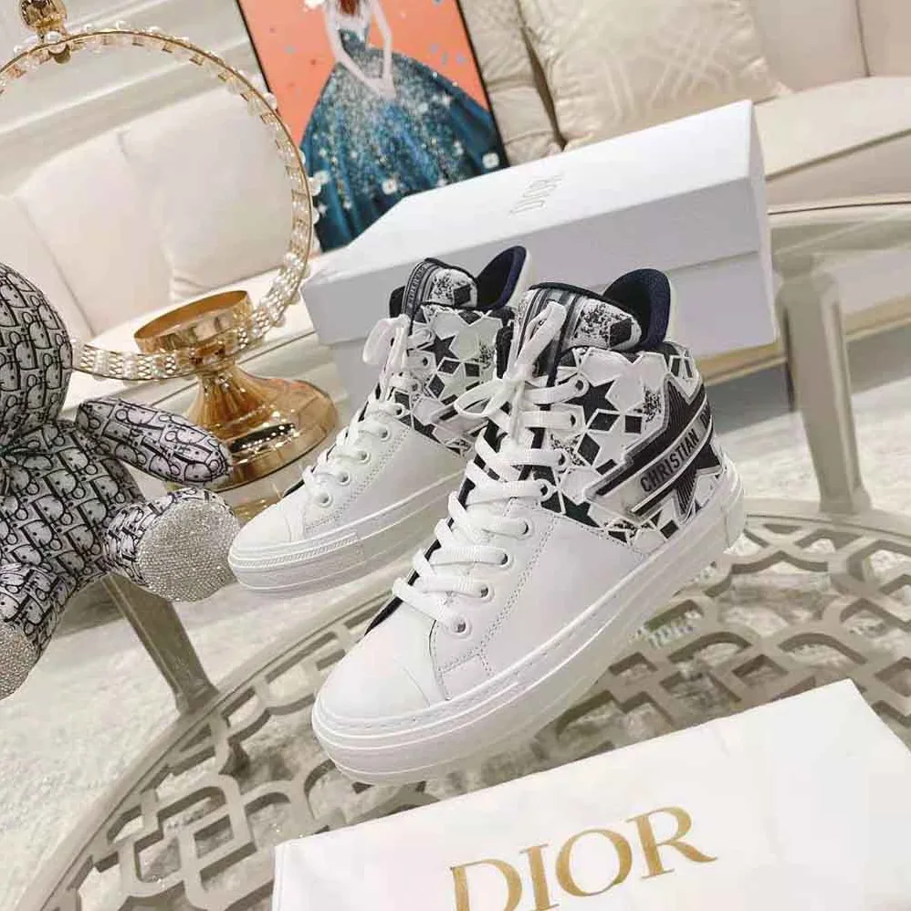 Dior Walk N Dior Star Sneaker Blue and White Calfskin and Technical Fabric for Women Dior Walk N Dior Star Sneaker Blue and White Calfskin and Technical Fabric for Women