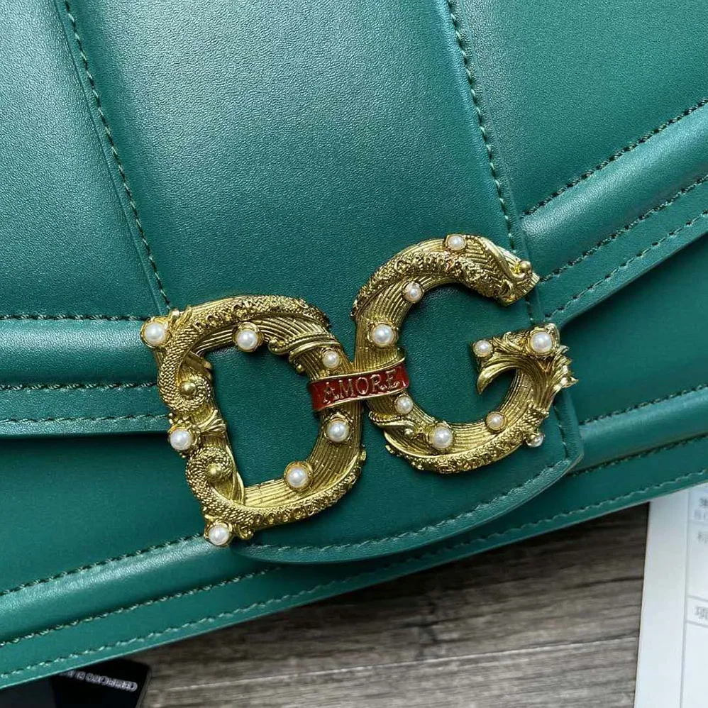 Dolce Gabbana D&G Amore Bag in Calfskin Leather for Women in Green