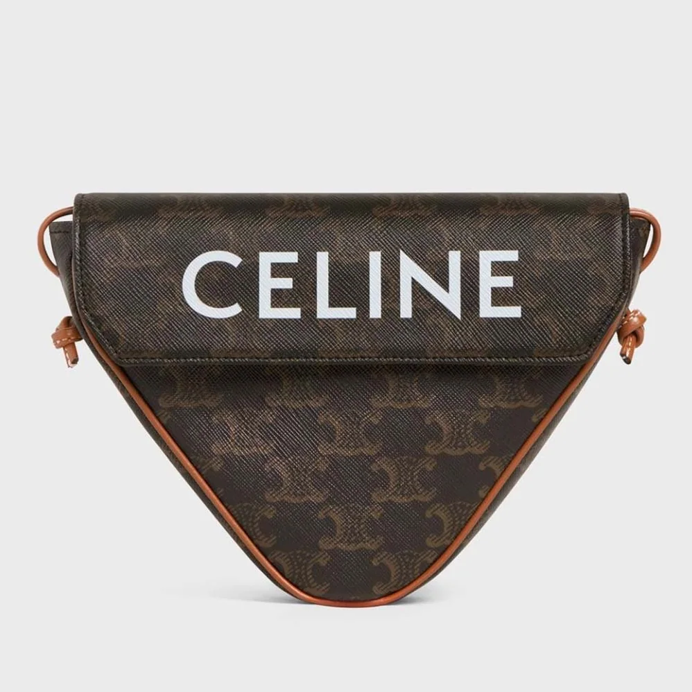 Celine Triangle Bag in Triomphe Canvas for Women in Brown