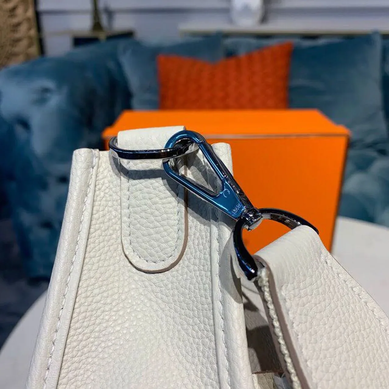 Hermes Evelyne III GM Bag White / Hermes Evelyne III GM Bag White /