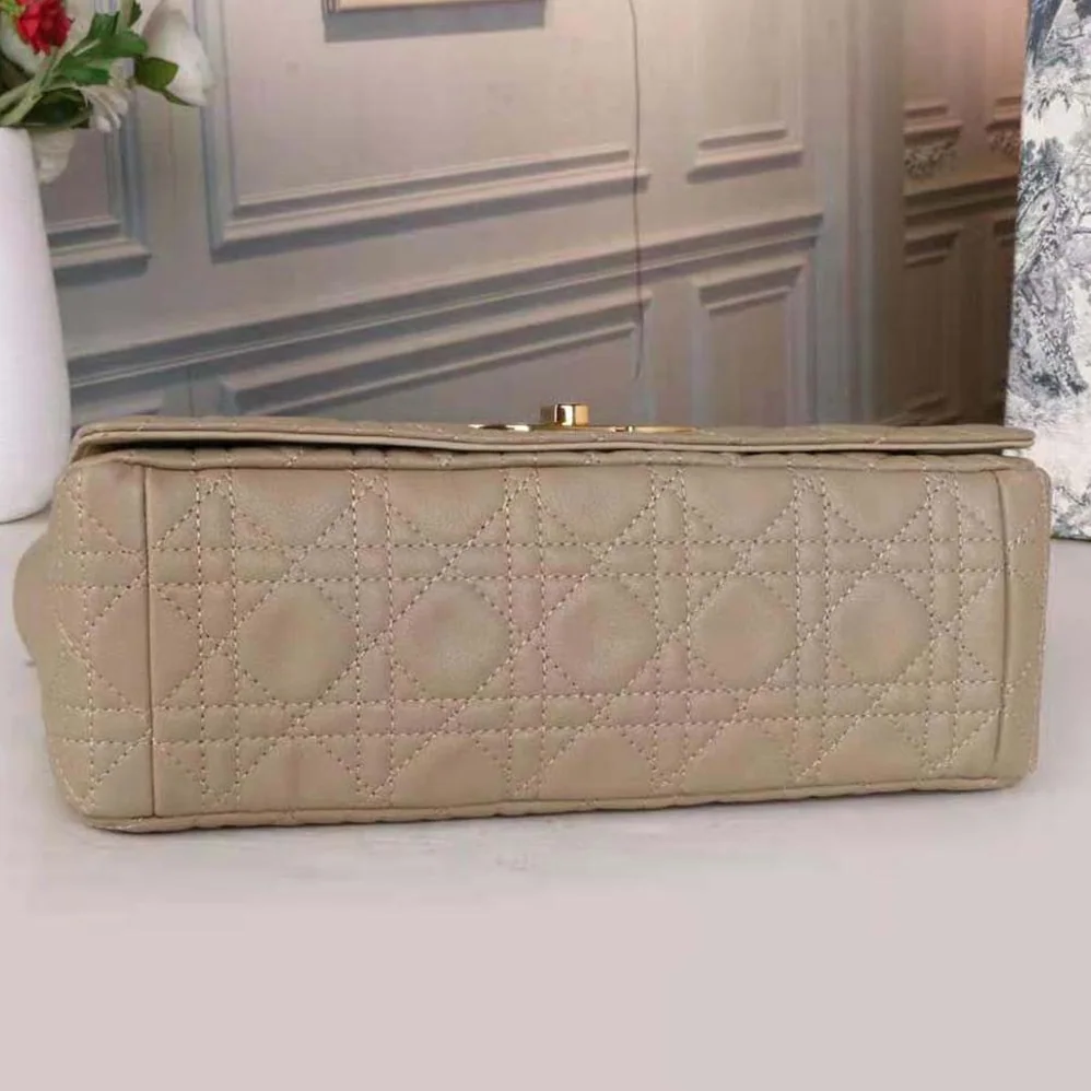 Dior Large Dior Caro Bag Beige Supple Cannage Calfskin for Women Dior Large Dior Caro Bag Beige Supple Cannage Calfskin for Women