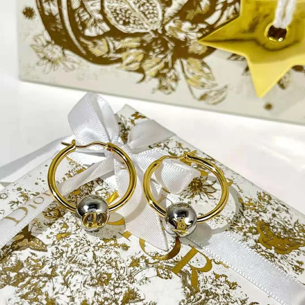 Dior Petit CD Earrings Gold-Finish and Palladium for Women in Finish Metal Dior Petit CD Earrings Gold-Finish and Palladium for Women in Finish Metal