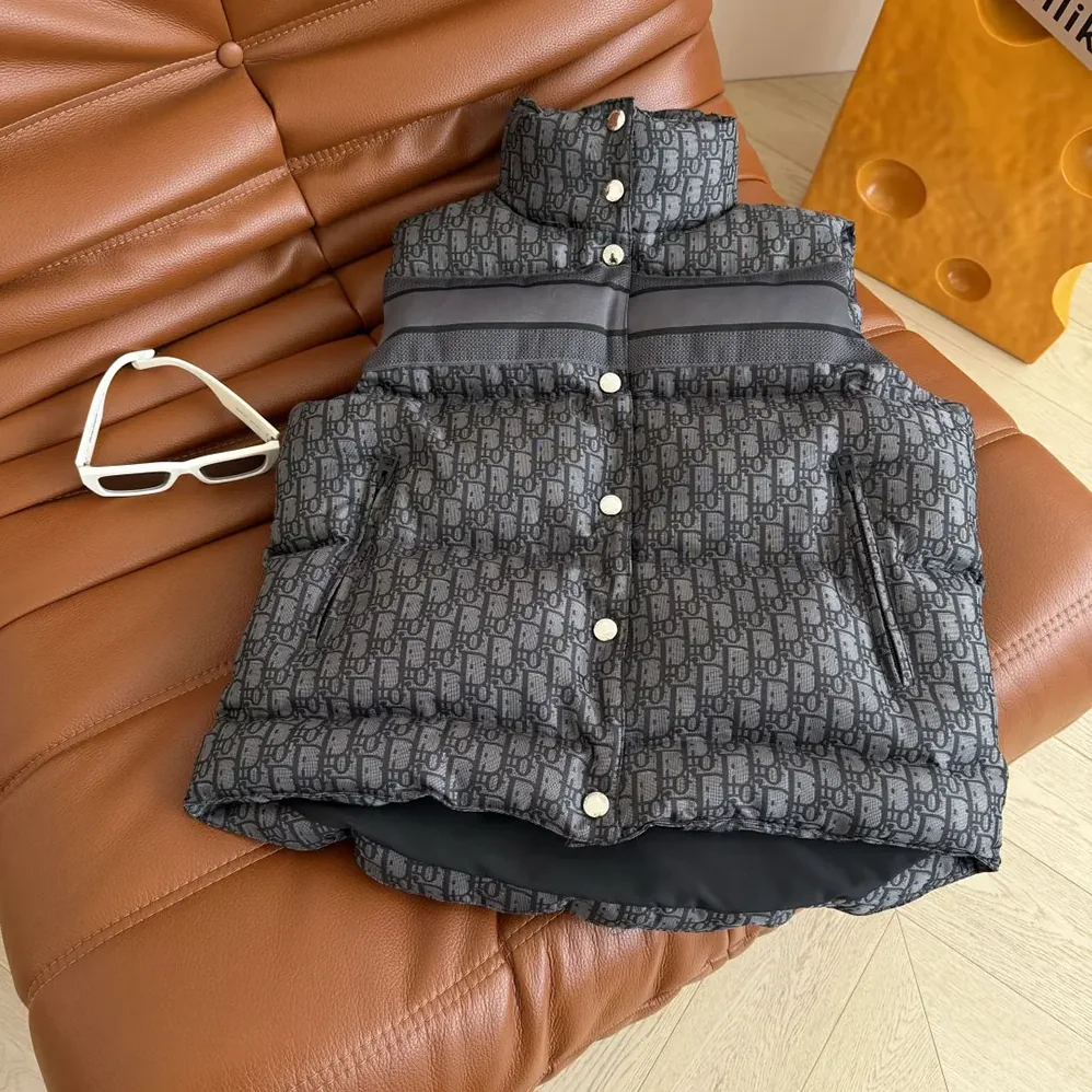 Dior Oblique Down Vest Black Cotton for Women in Blend Jacquard Dior Oblique Down Vest Black Cotton for Women in Blend Jacquard