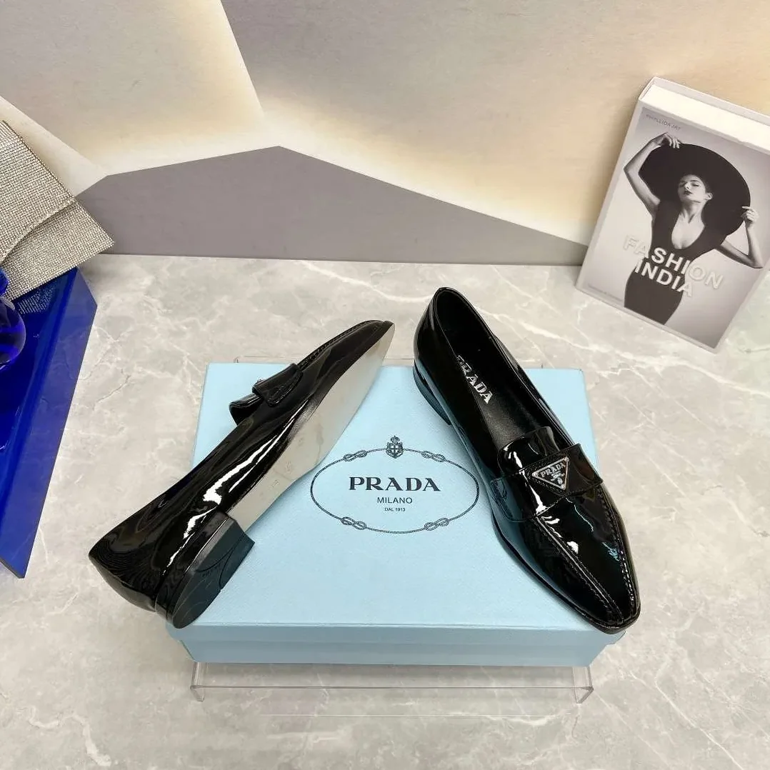 Prada Patent Loafers Black