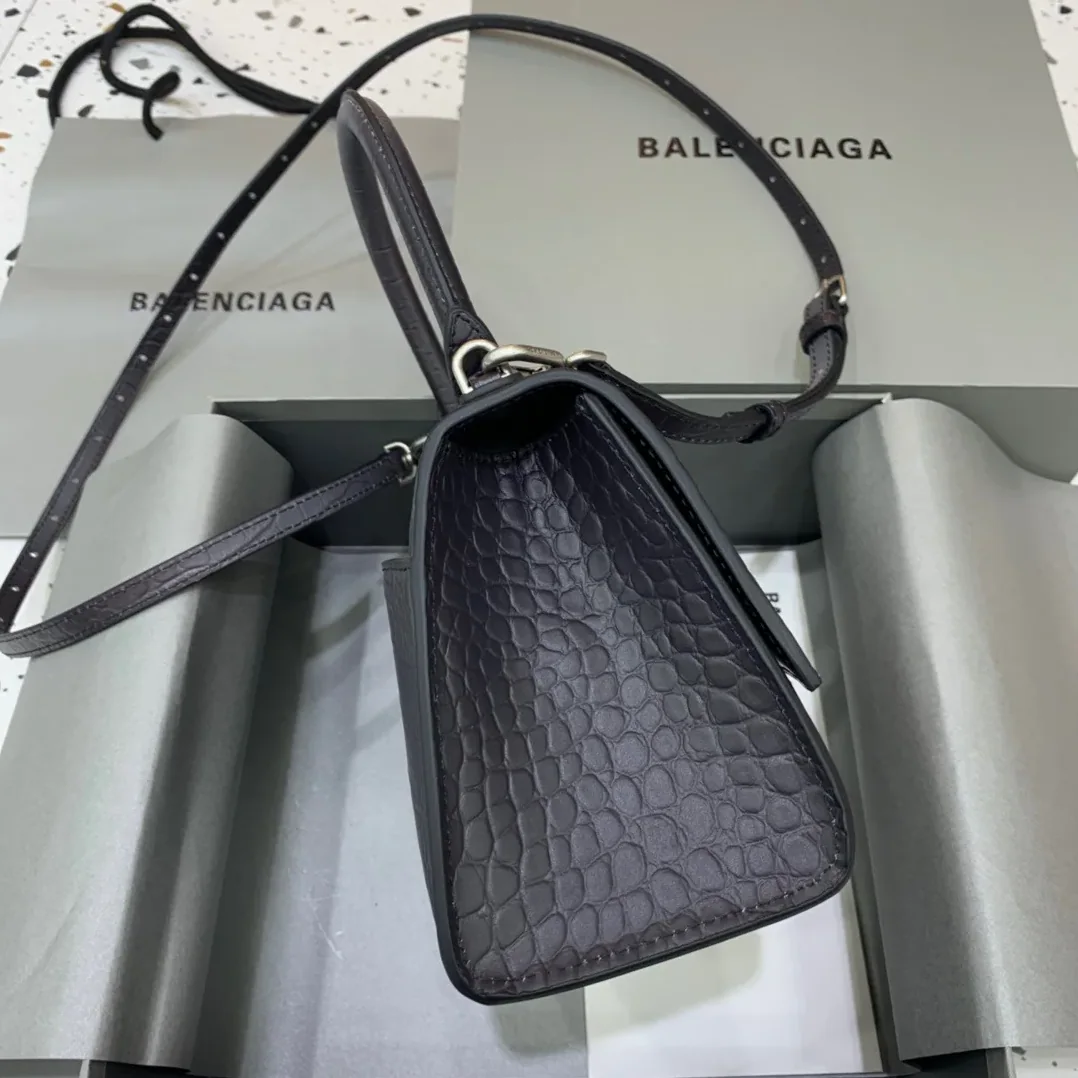 Balenciaga Hourglass Small Handbag In Dark Grey