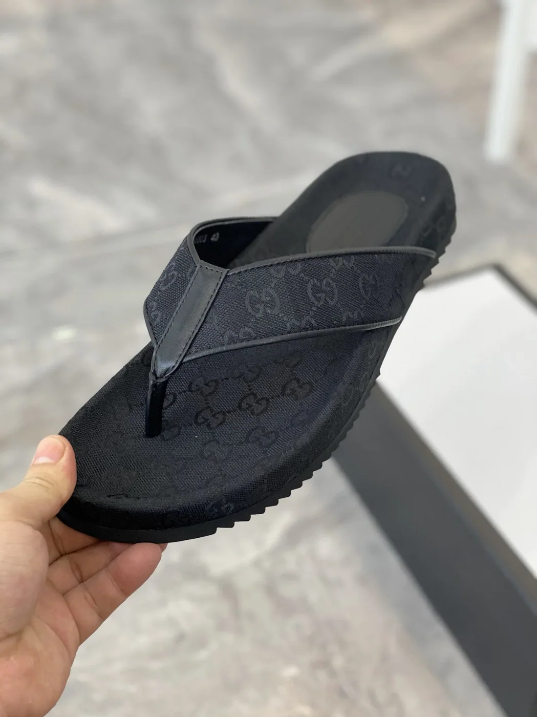 Gucci GG T for Men in Strap Slide Sandals Black Gucci GG T for Men in Strap Slide Sandals Black