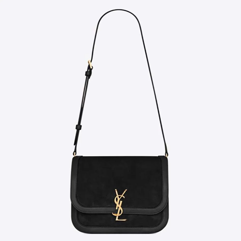 Saint Laurent YSL Solferino Medium Soft Satchel in Bsuede and Smooth Leather for Women Saint Laurent YSL Solferino Medium Soft Satchel in Bsuede and Smooth Leather for Women