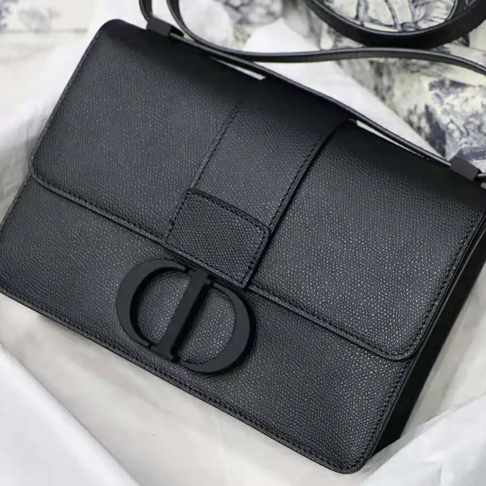 Dior 30 Montaigne Bag Black Ultramatte Grained Calfskin for Women Dior 30 Montaigne Bag Black Ultramatte Grained Calfskin for Women