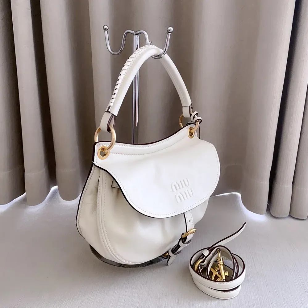 Miu Miu Rendez-Vous Nappa Leather Bag Chalk White for Women Miu Miu Rendez-Vous Nappa Leather Bag Chalk White for Women