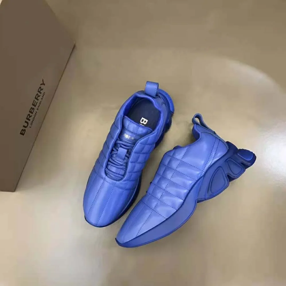 Burberry Quilted Leather Classic Sneakers for Unisex in Blue