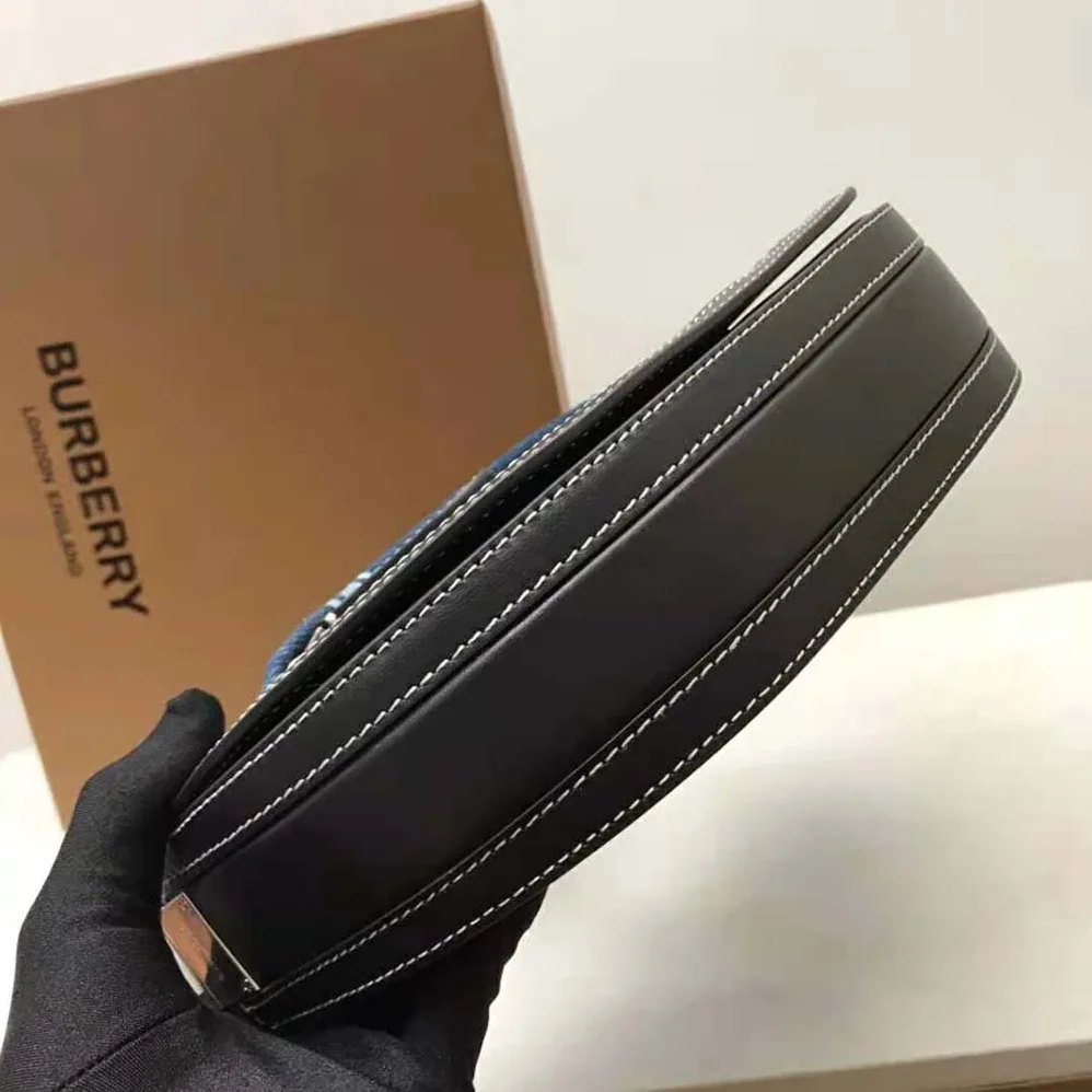 Burberry Small Logo Graphic Denim and Leather Olympia Bag for Women Burberry Small Logo Graphic Denim and Leather Olympia Bag for Women