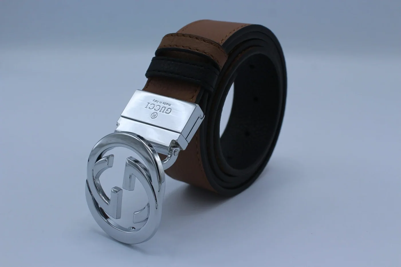 Reversible GG Buckle Leather Belt
