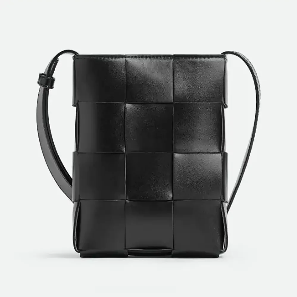 Bottega Veneta Mini Cassette Cross-Body Bag for Unisex in Black