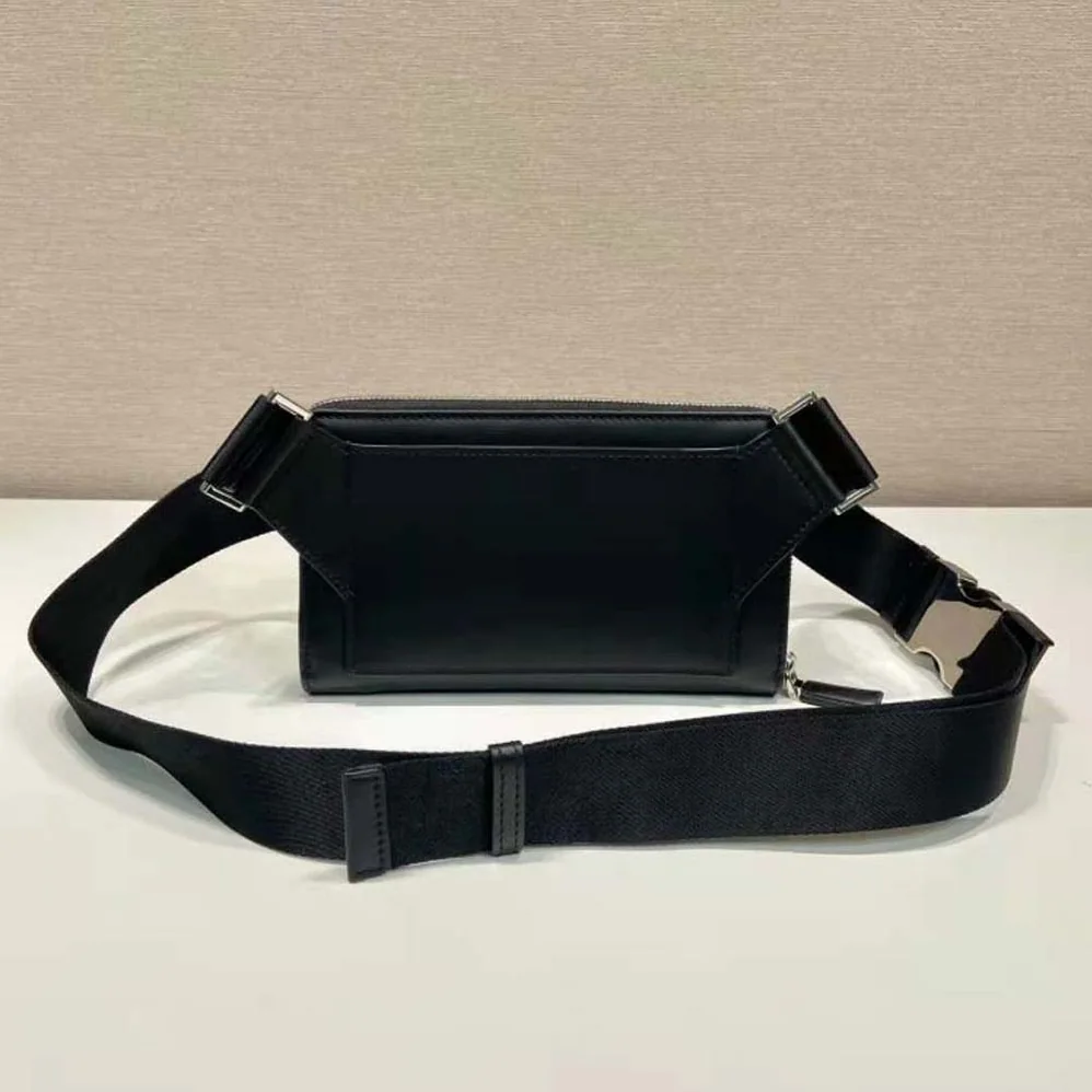 Prada Leather Shoulder Bag for Men in Black Prada Leather Shoulder Bag for Men in Black