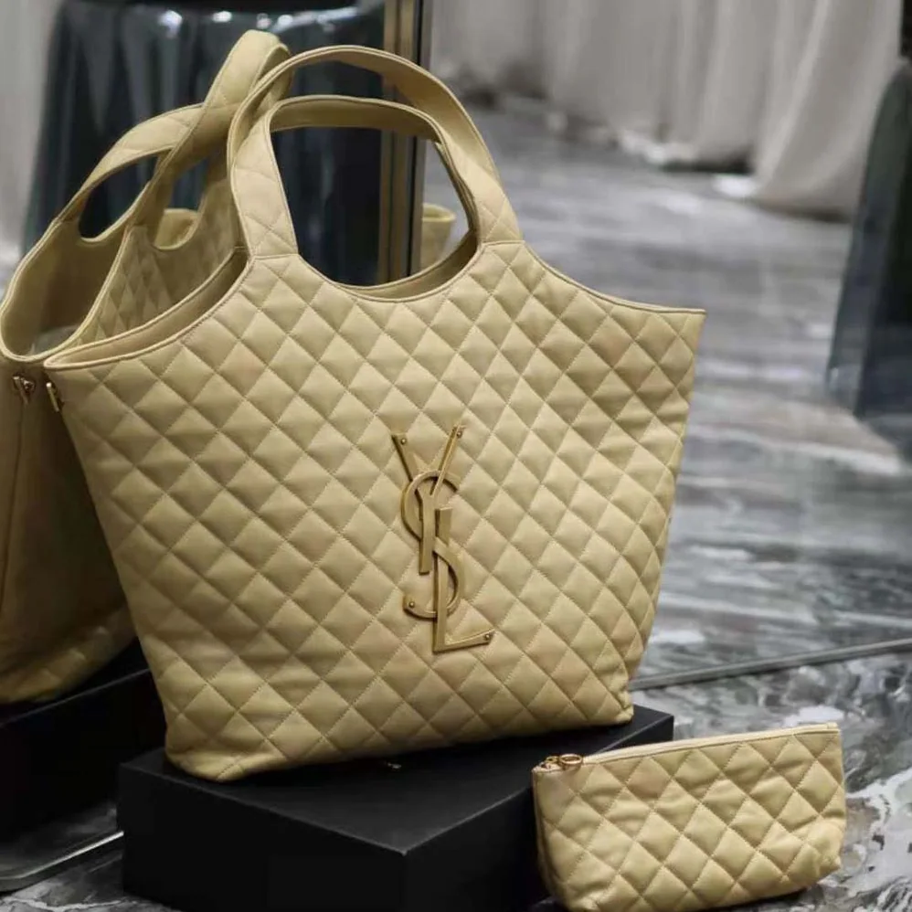 Saint Laurent YSL Icare Maxi Shopping Bag in Quilted Nubuck Suede for Women Saint Laurent YSL Icare Maxi Shopping Bag in Quilted Nubuck Suede for Women
