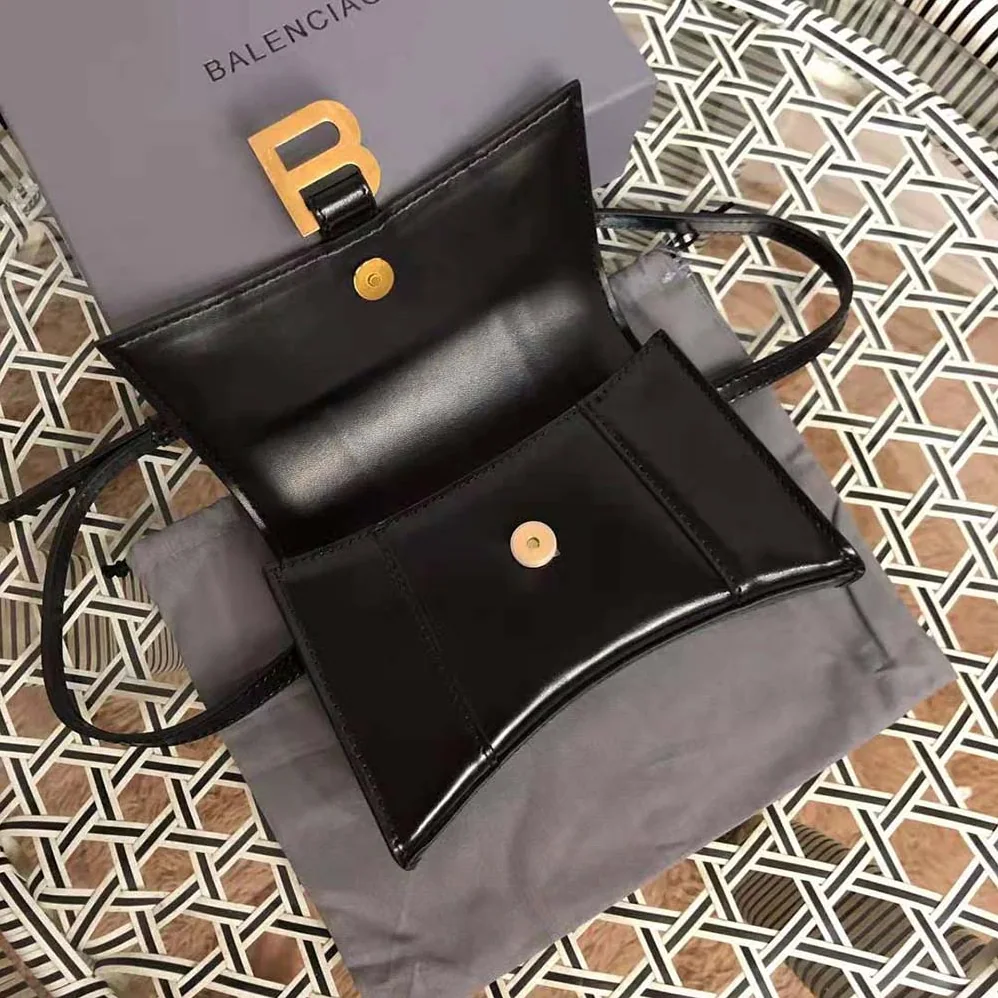 Balenciaga Hourglass Small Beltbag in Black Shiny Box Calfskin for Women Balenciaga Hourglass Small Beltbag in Black Shiny Box Calfskin for Women