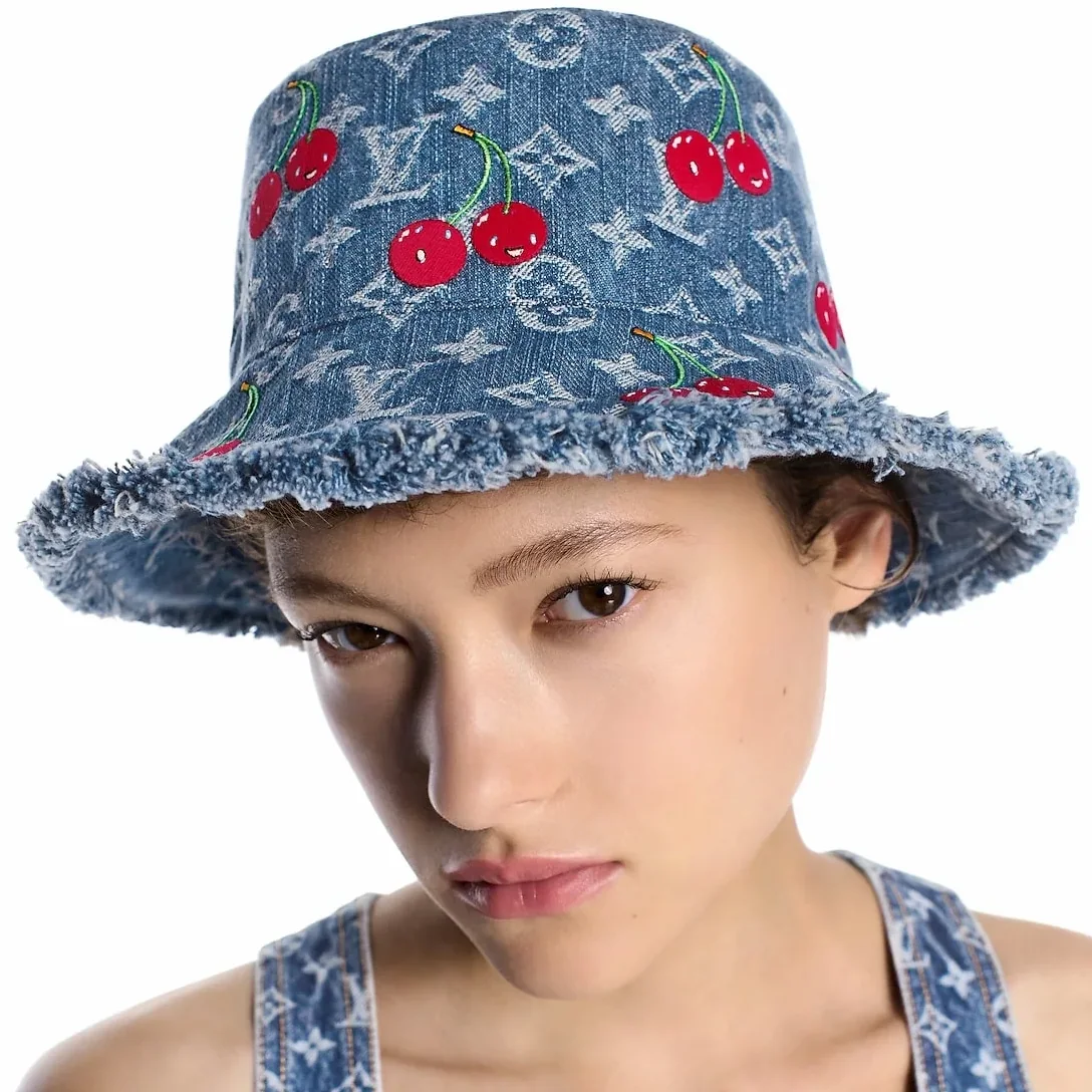Louis Vuitton LV x TM Denim Cerise Bucket Hat Blue