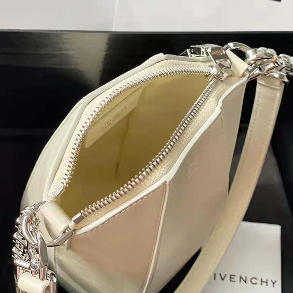Givenchy Mini Antigona Vertical Bag in Box Leather for Women in White Givenchy Mini Antigona Vertical Bag in Box Leather for Women in White