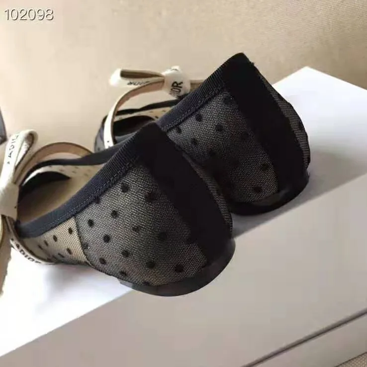 Dior Miss J'Adior Dotted Swiss Tulle Ballet Pump for Women in Black Dior Miss J'Adior Dotted Swiss Tulle Ballet Pump for Women in Black