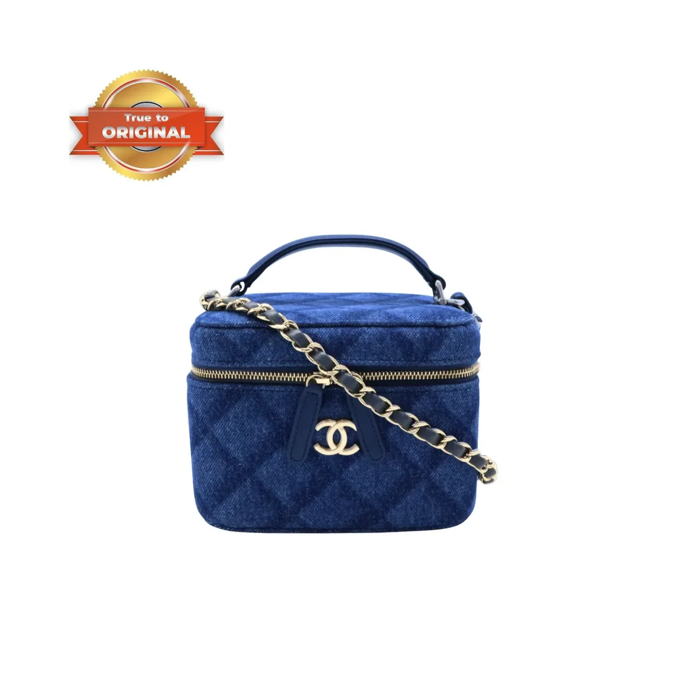 Chanel CC Denim Vanity Bag Dark Blue / Chanel CC Denim Vanity Bag Dark Blue /