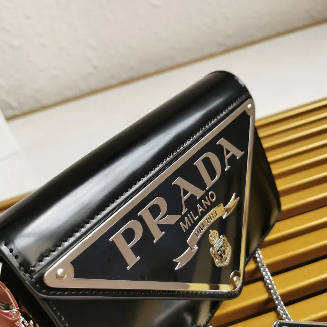 Prada Brushed Shoulder Bag Black Prada Brushed Shoulder Bag Black