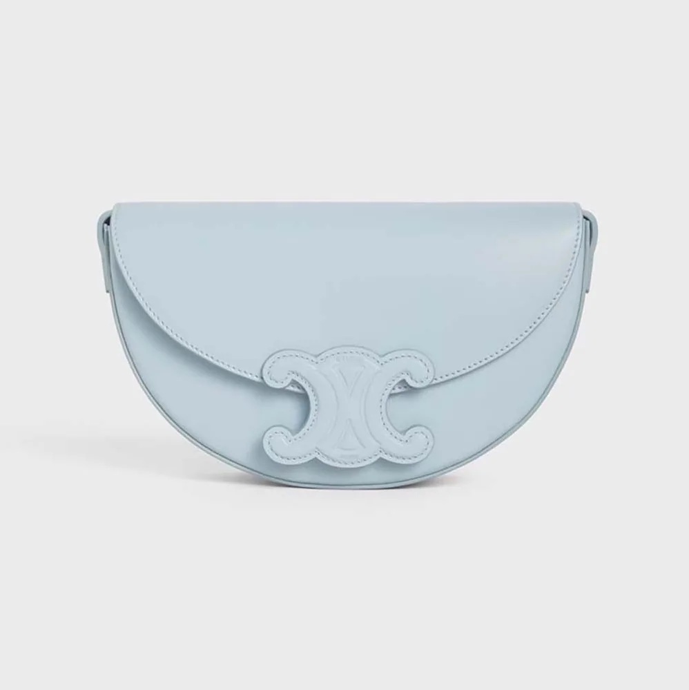Celine Besace Cuir Triomphe in Smooth Calfskin for Women in Blue
