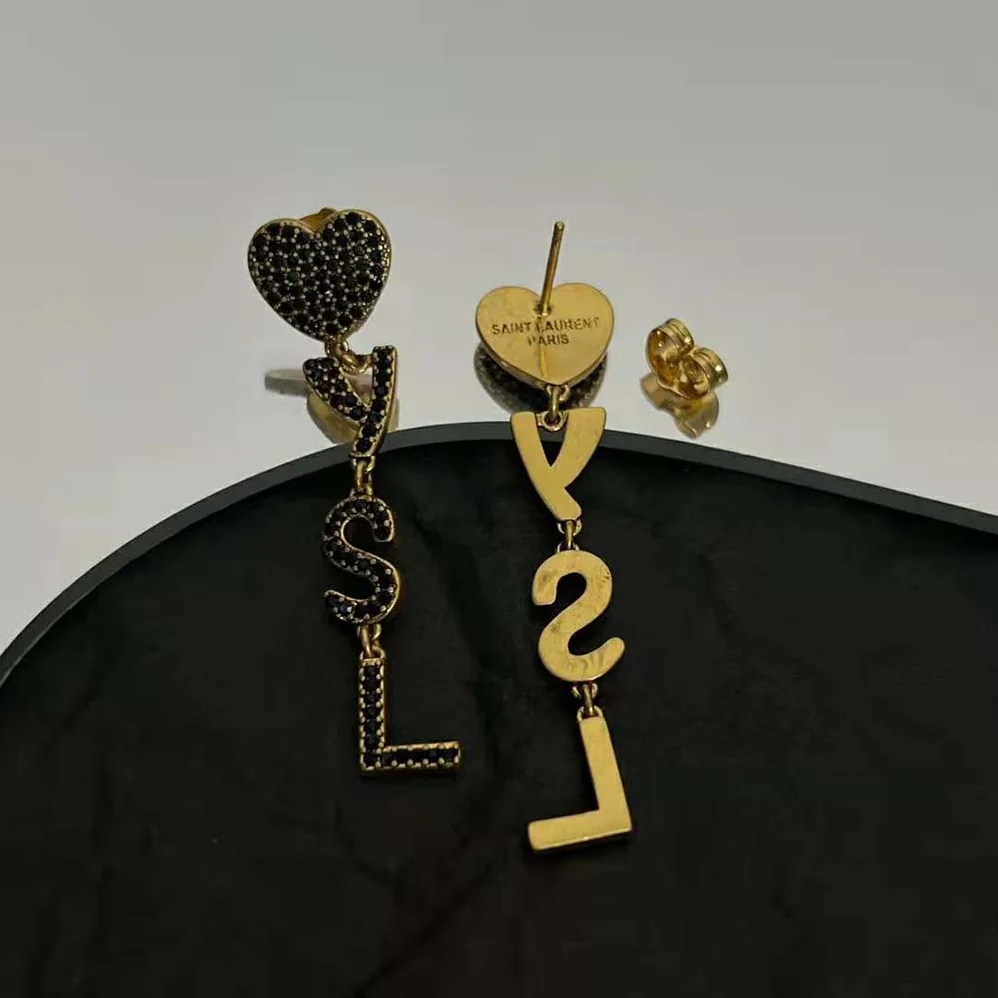 Saint Laurent YSL Opyum YSL Heart Earrings in Metal and Crystal for Women Saint Laurent YSL Opyum YSL Heart Earrings in Metal and Crystal for Women