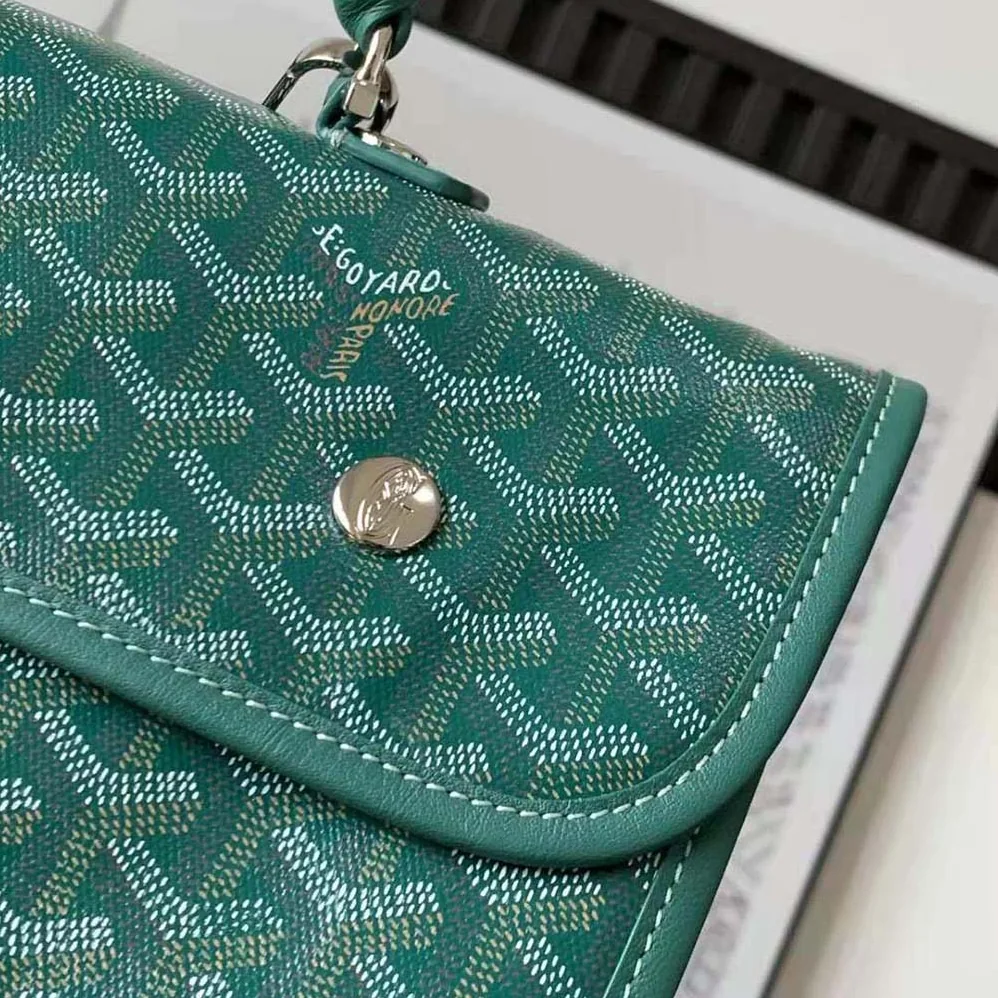Goyard Saint Léger Backpack in Goyardine Canvas & Chevroches Calfskin for Women in Green Goyard Saint Léger Backpack in Goyardine Canvas & Chevroches Calfskin for Women in Green