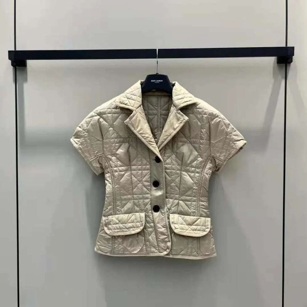 Dior Macrocannage Fitted Jacket with Puff Sleeves Beige Cotton Gabardine for Women Dior Macrocannage Fitted Jacket with Puff Sleeves Beige Cotton Gabardine for Women