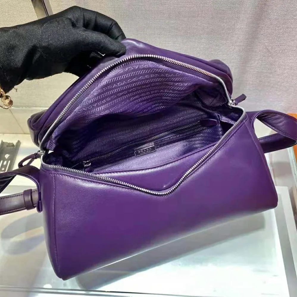 Prada Padded Nappa Leather Prada Signaux Bag for Women in Purple