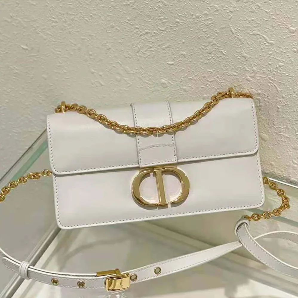 Dior 30 Montaigne East-West Bag with Chain Latte Calfskin for Women