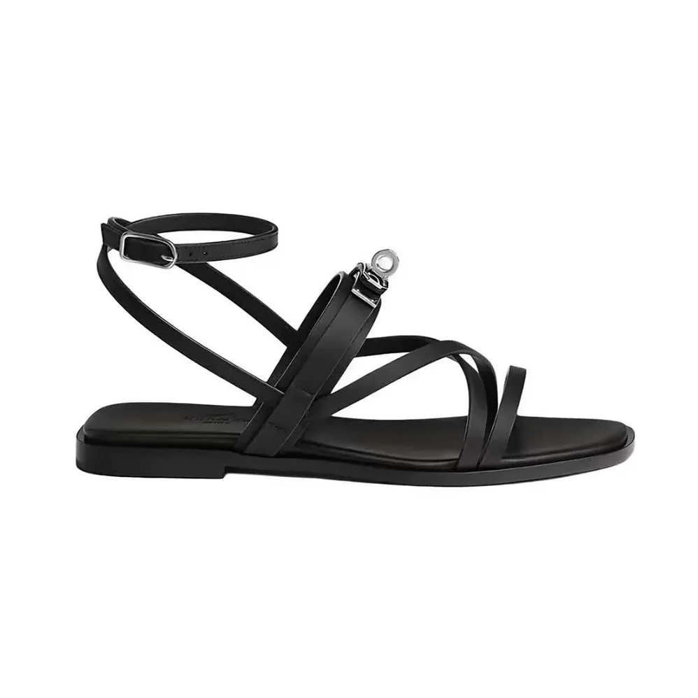Hermes June Sandal in Calfskin-Black H242104Zv02360 for Women Hermes June Sandal in Calfskin-Black H242104Zv02360 for Women