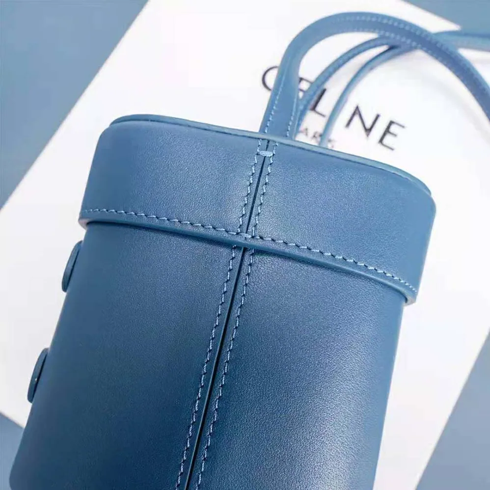 Celine Small Box Cuir Triomphe in Smooth Calfskin for Women in Blue