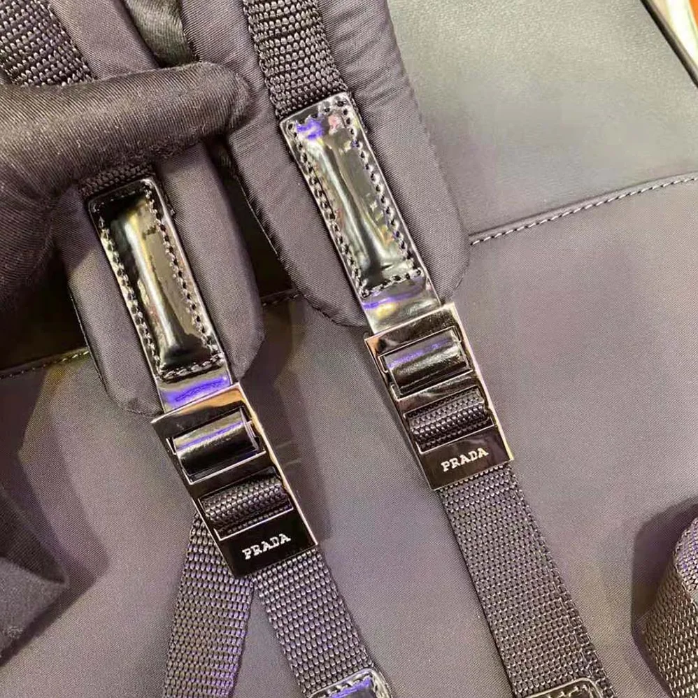 Prada Re-Nylon and Leather Backpack for Men in Black