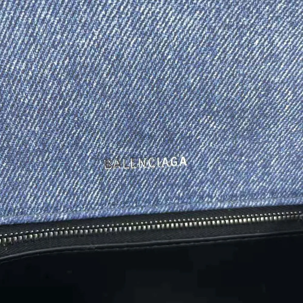 Balenciaga Hourglass Small Handbag Denim Printed in Indigo for Women in Blue Balenciaga Hourglass Small Handbag Denim Printed in Indigo for Women in Blue