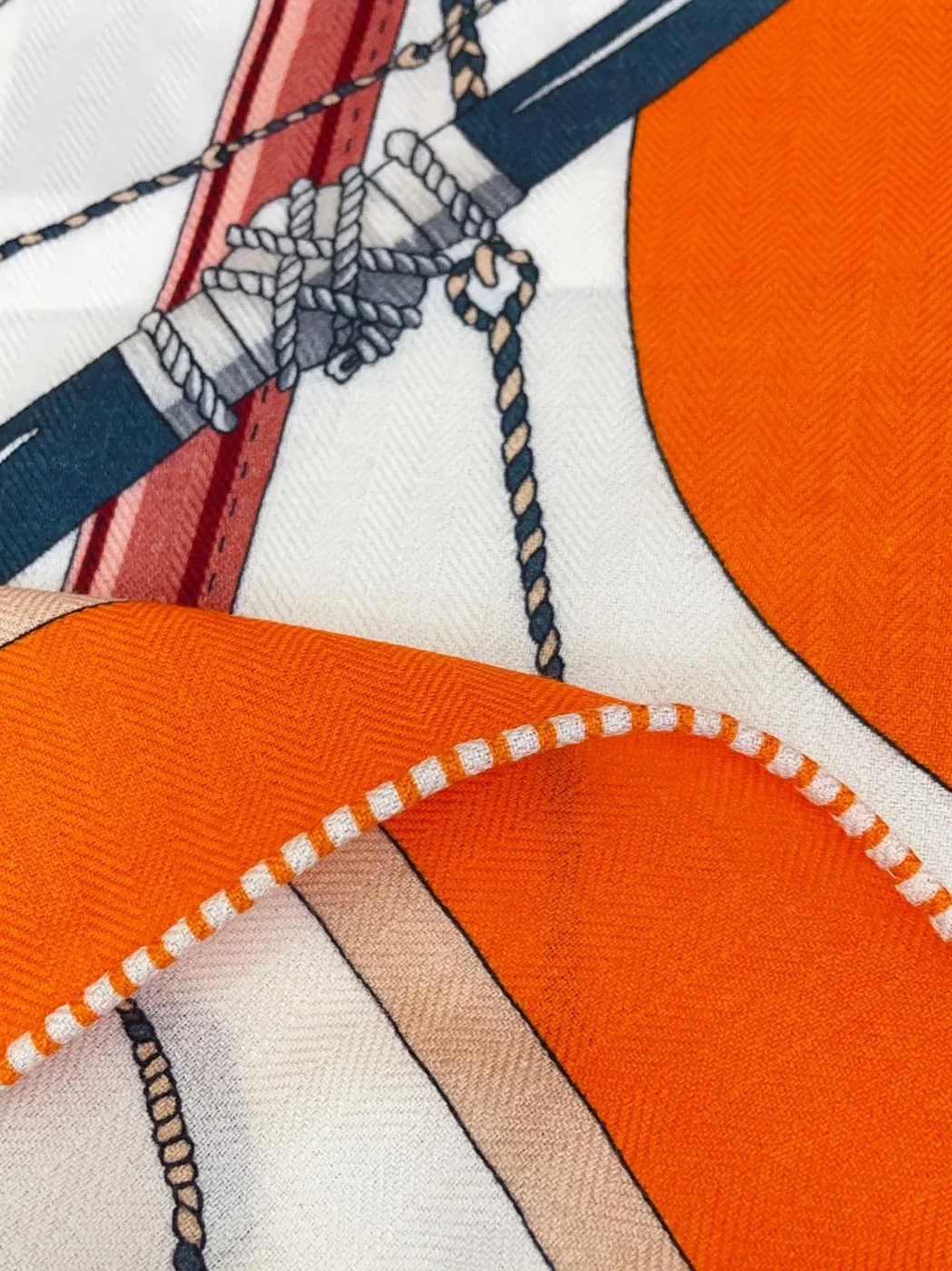Hermes Clic-Clac Triangle Scarf Orange Cuit 03
