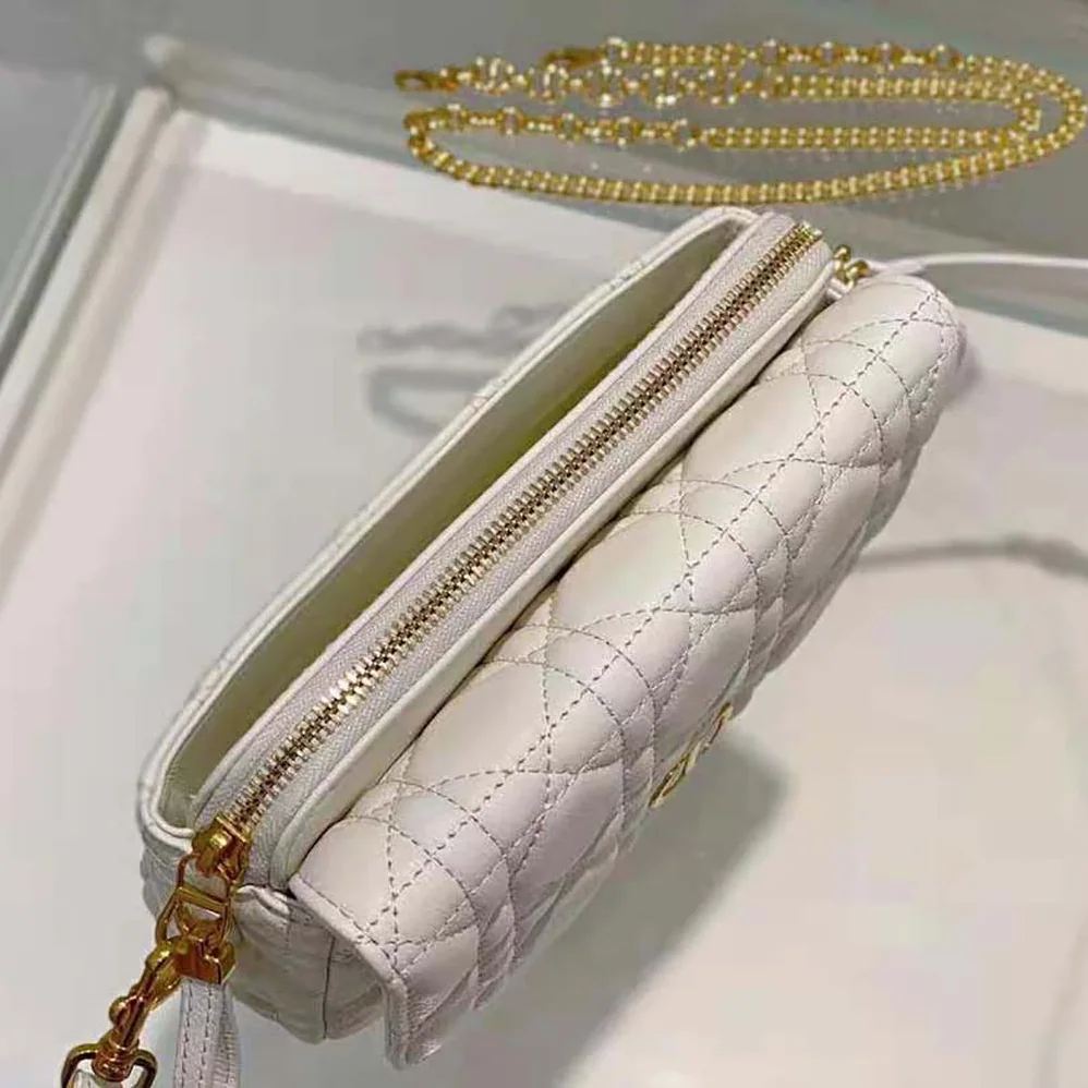 Dior Caro Pouch Latte Supple Cannage Calfskin for Women Dior Caro Pouch Latte Supple Cannage Calfskin for Women