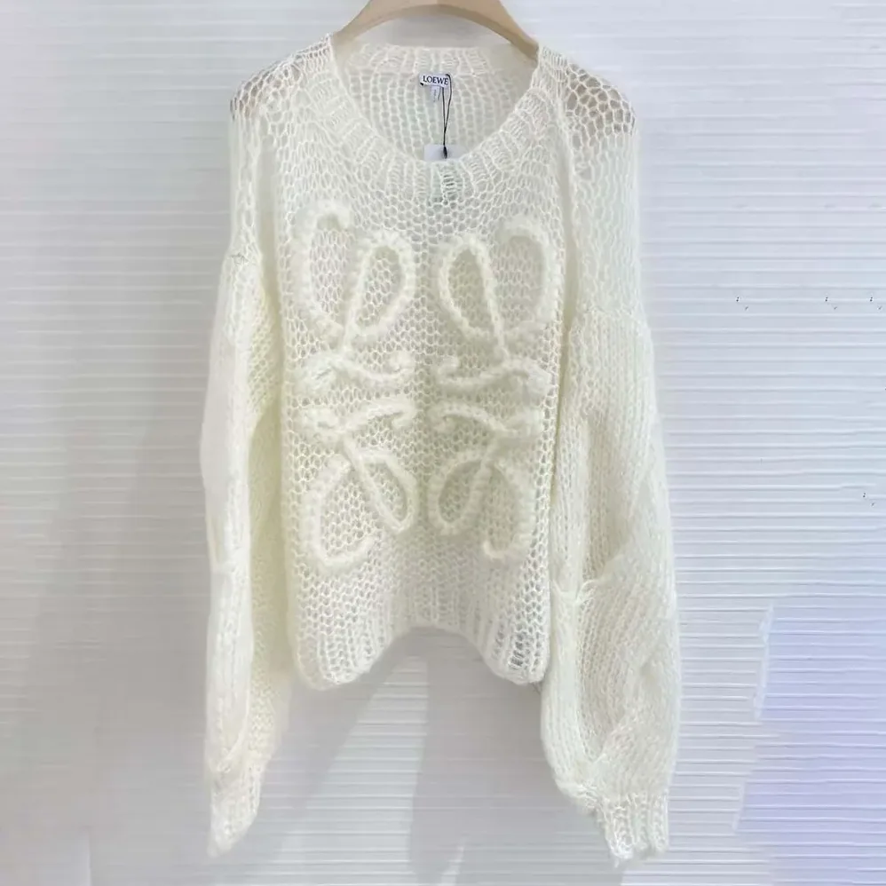 Loewe Anagram Sweater in Mohair for Women in White