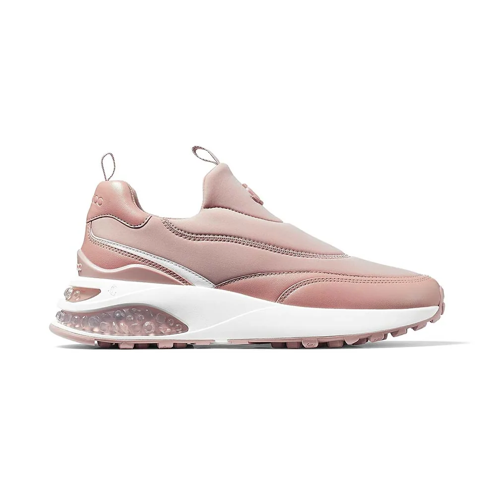 Jimmy Choo Memphis/F Ballet Pink Mix Neoprene and Leather Low Top Trainers for Women