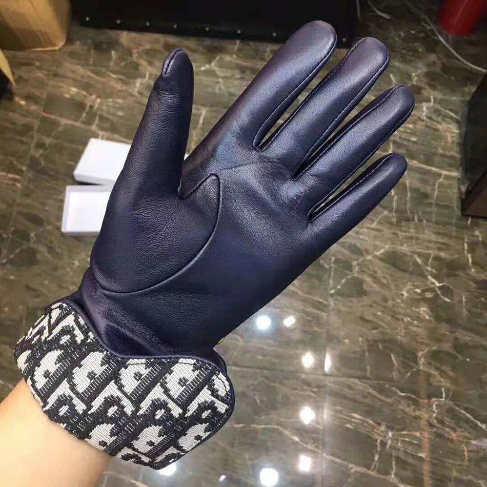 Dior Saddle Gloves Navy Blue Smooth Lambskin for Women Dior Saddle Gloves Navy Blue Smooth Lambskin for Women