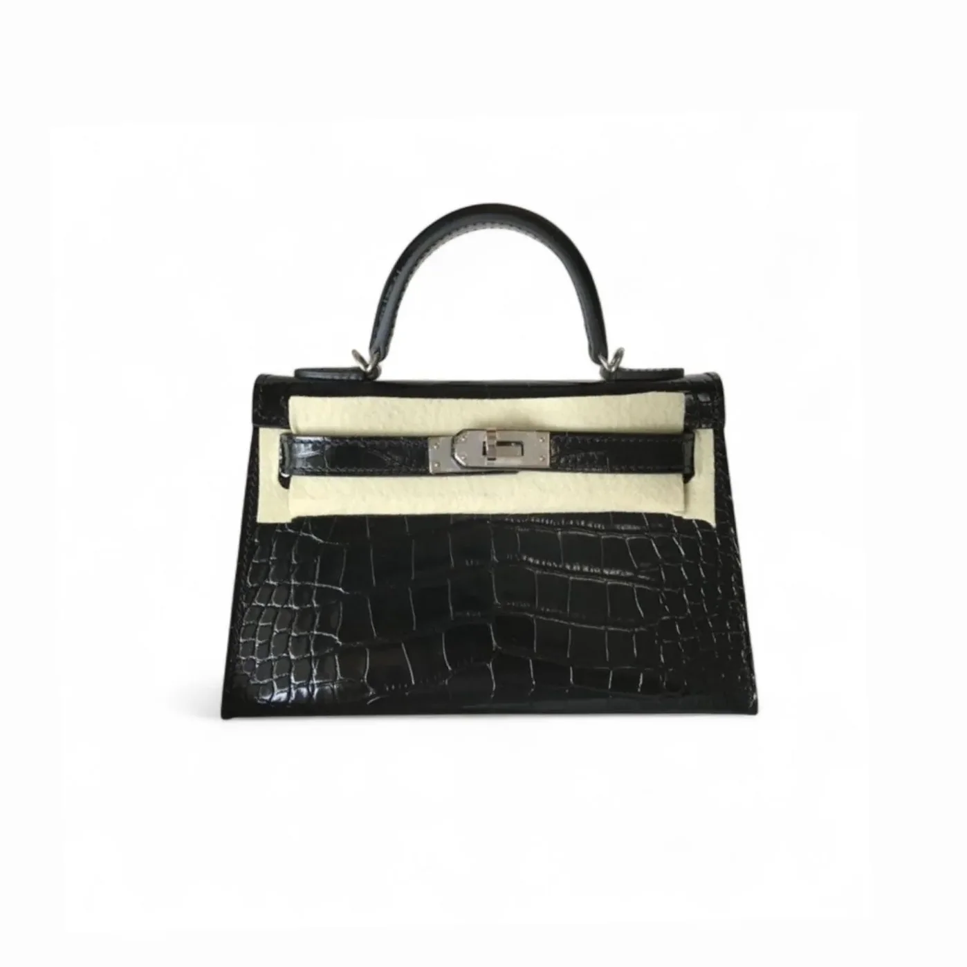 Hermes Mini Kelly 19 Black Silver Toned Hardware Bag Hermes Mini Kelly 19 Black Silver Toned Hardware Bag