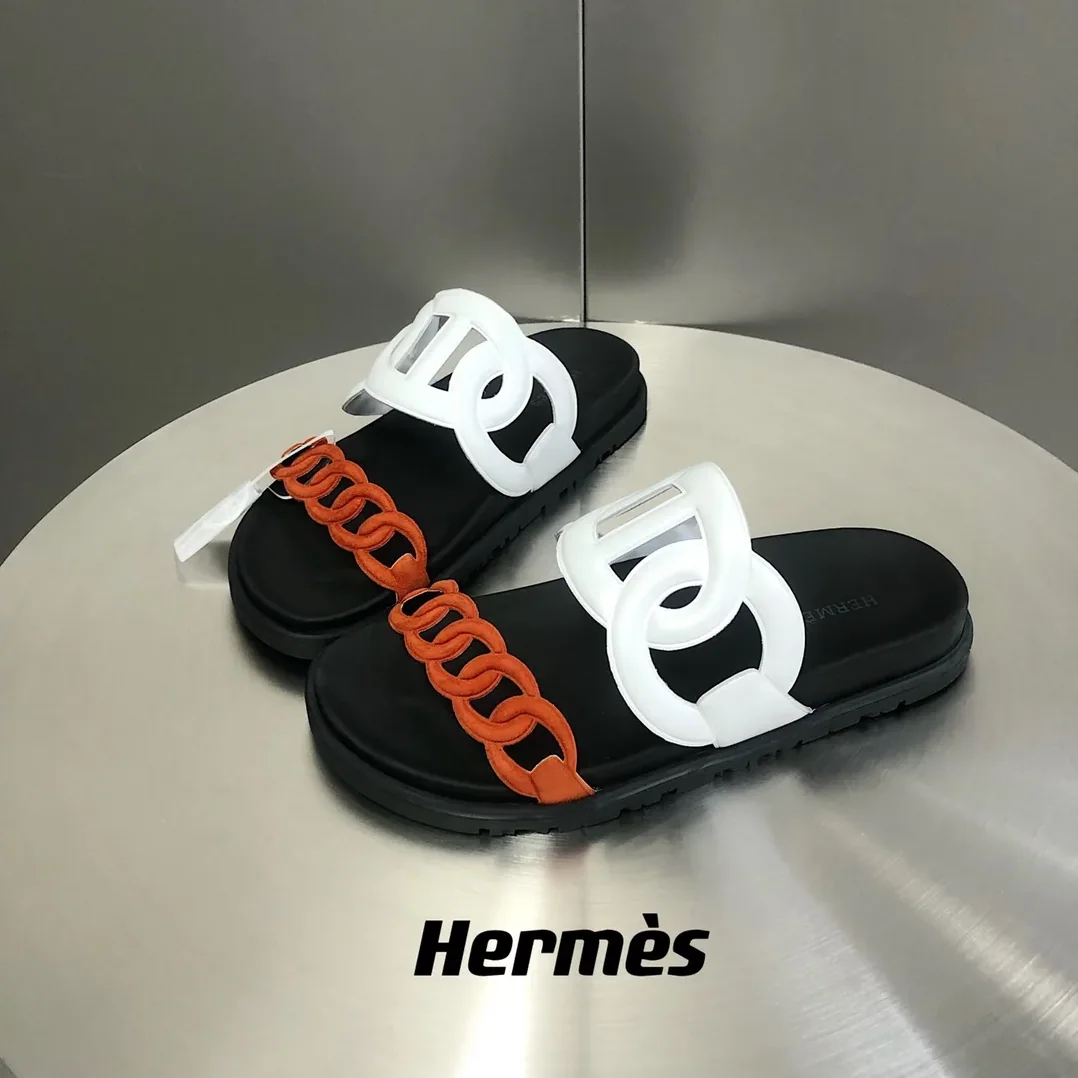 Hermes Extra Sandal Red in White Hermes Extra Sandal Red in White