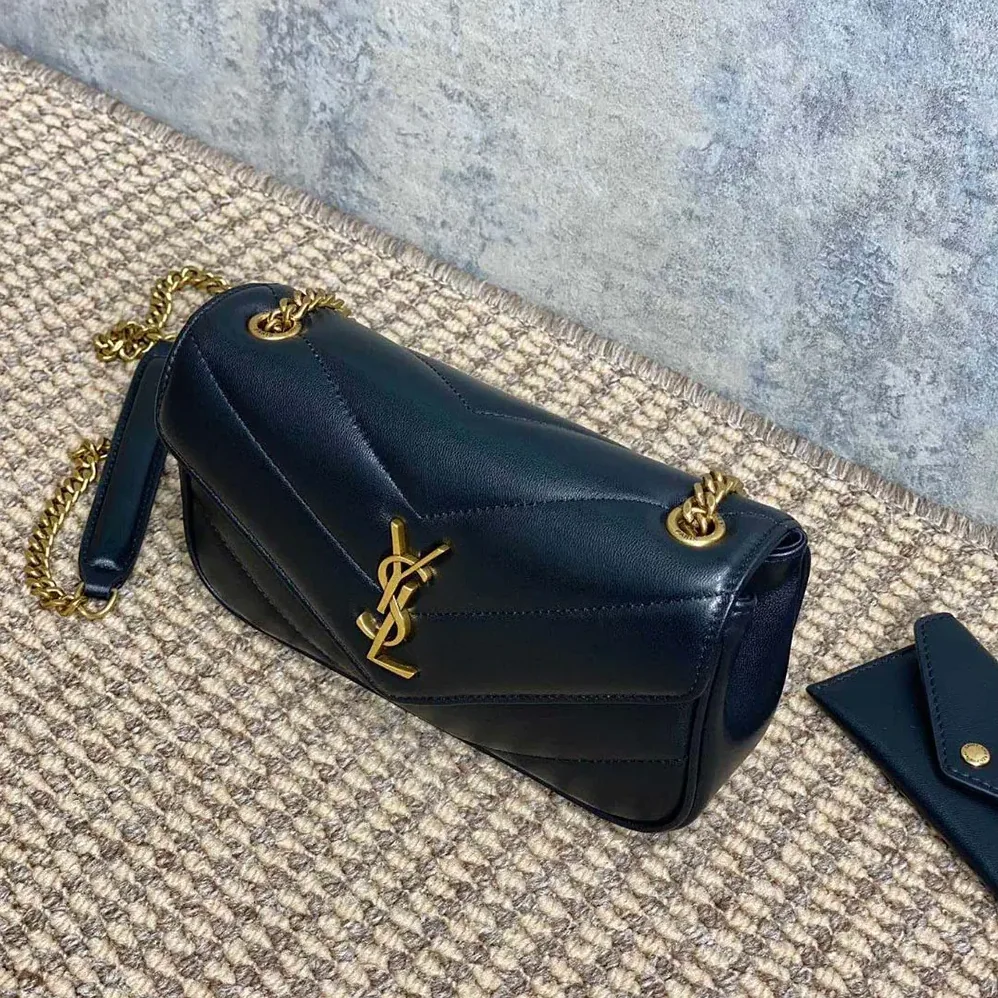 Saint Laurent YSL Loulou Mini in Lambskin for Women in Black Saint Laurent YSL Loulou Mini in Lambskin for Women in Black