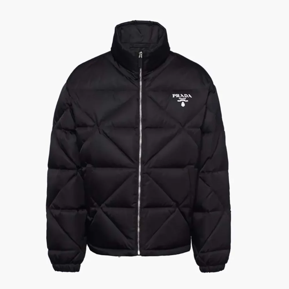 Prada Re-Nylon Down Jacket for Women in Black Prada Re-Nylon Down Jacket for Women in Black