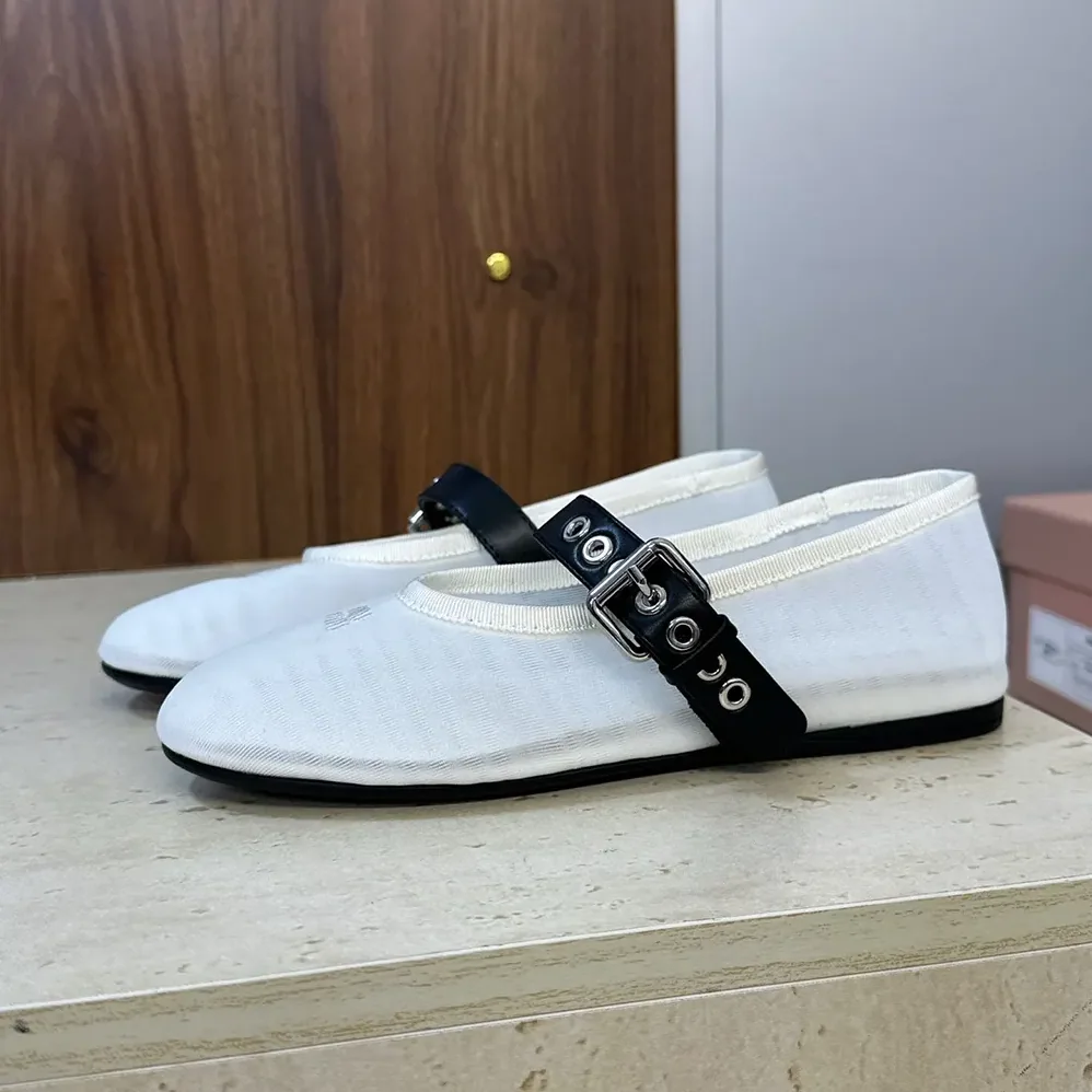 Miu Miu Mesh Fabric Ballerinas for Women