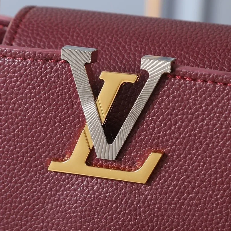 Louis Vuitton Capucines BB Top Handle Bag / Plum Purple Silver/ Gold Hardware Louis Vuitton Capucines BB Top Handle Bag / Plum Purple Silver/ Gold Hardware